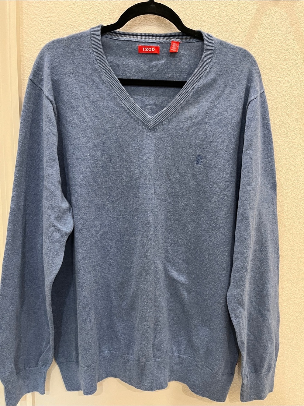 Izod Men’s V-Neck Sweater in Slate Blue size XL 100 % cotton - Picture 2 of 7